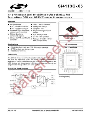 SI4113GX5-BM datasheet  